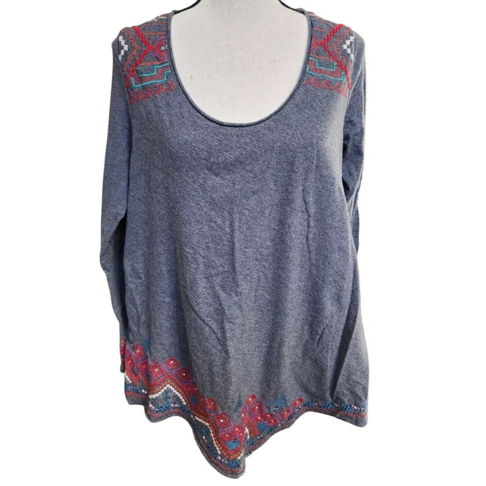 Johnny Was Embroidered Blouse Size Medium